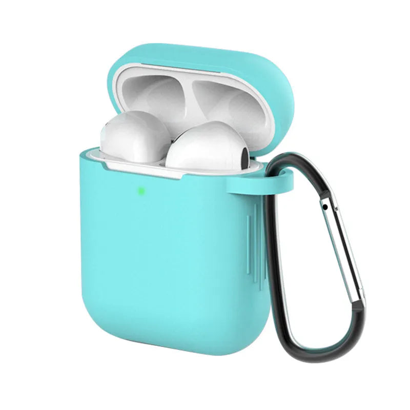 Silicone clamshell protective case for Apple AirPods 1 and 2 in various colours