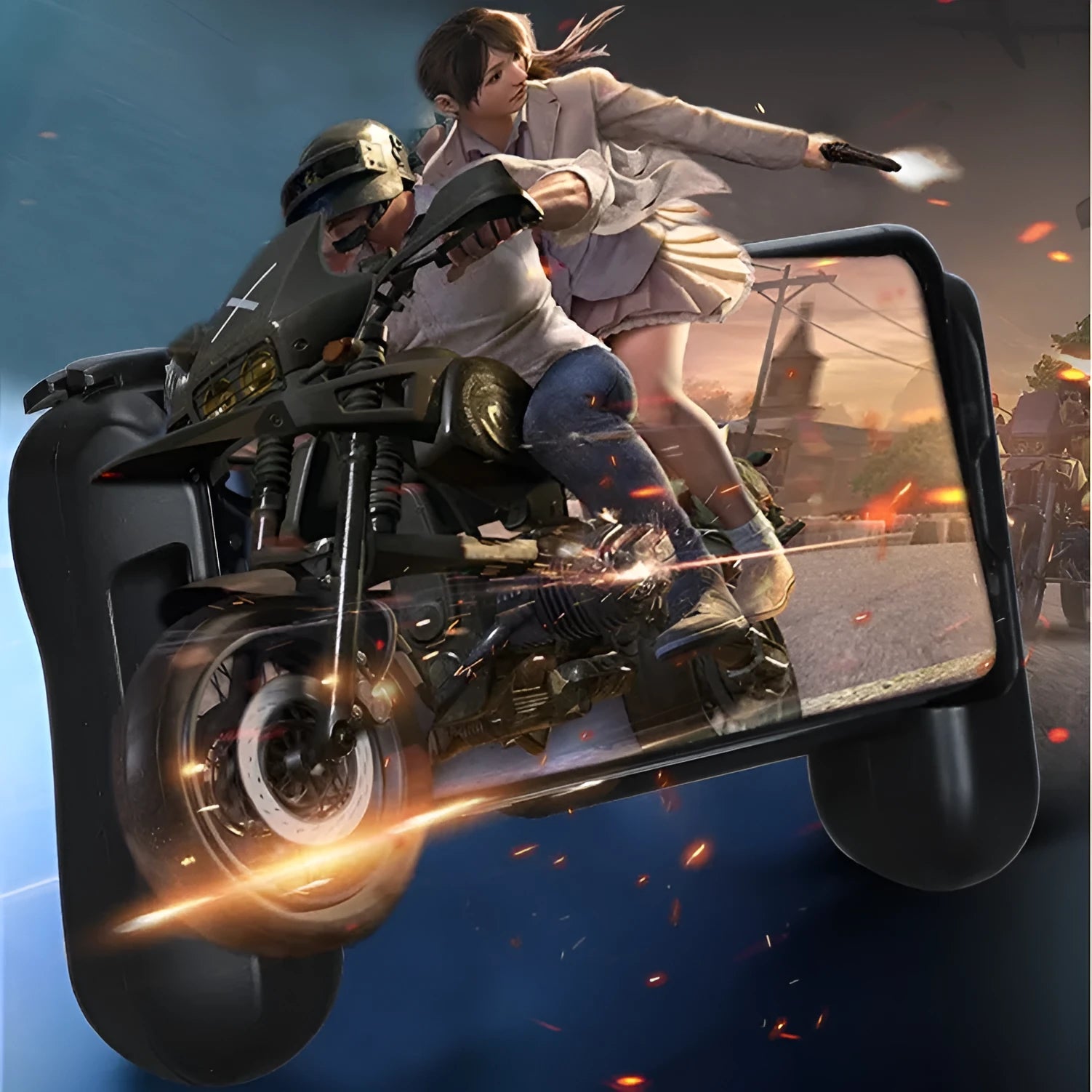Black Bluetooth cooling game controller-P2 for Apple iPhone iOS mobile gaming