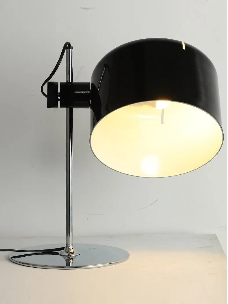 Modern simple table lamp with carbon steel and aluminium base, 35cm by 48cm, in white finish