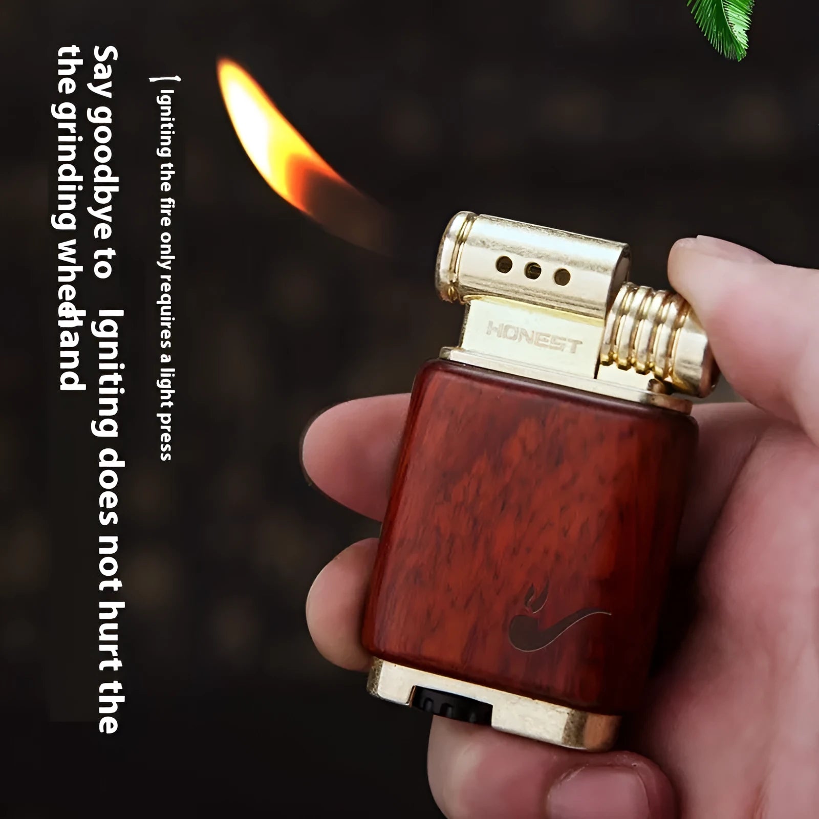 Metal ebony gas lighter in four decorative colour finishes for casual use and collection