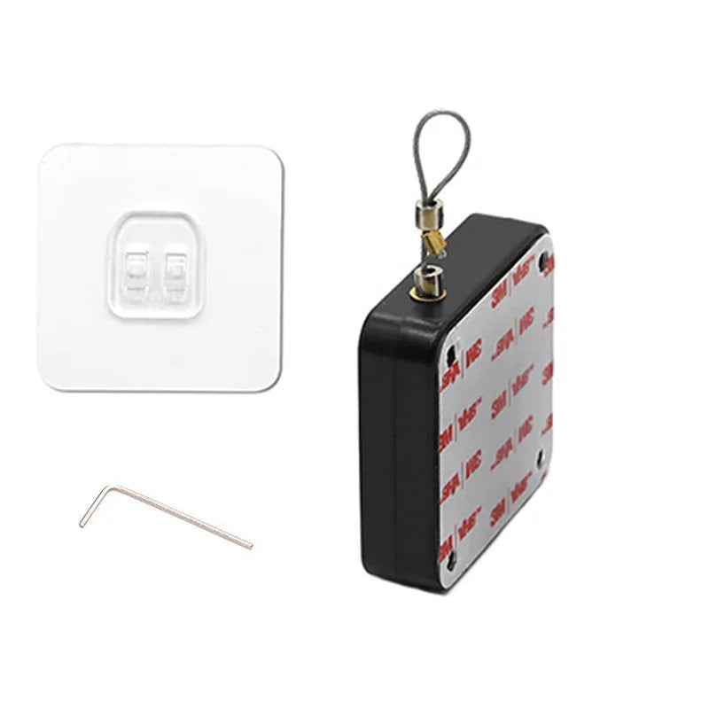 Automatic door closer with adhesive installation for sliding and glass doors in black and white colour options