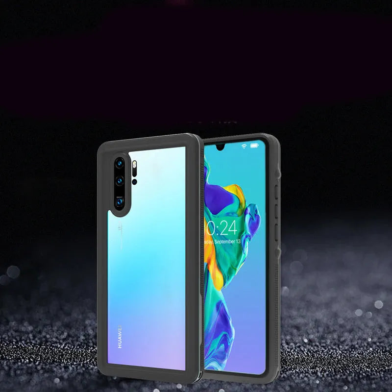 Huawei P30 anti-drop phone case with wave point detail in grass blue colour