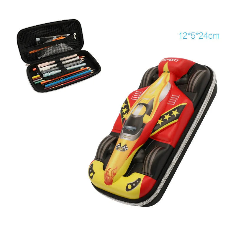 Waterproof leather pencil case in medium size with dark blue colour option