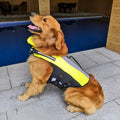 Namsan pet reflective airbag life jacket in fluorescent yellow, with air cushion and reflective strips, front view