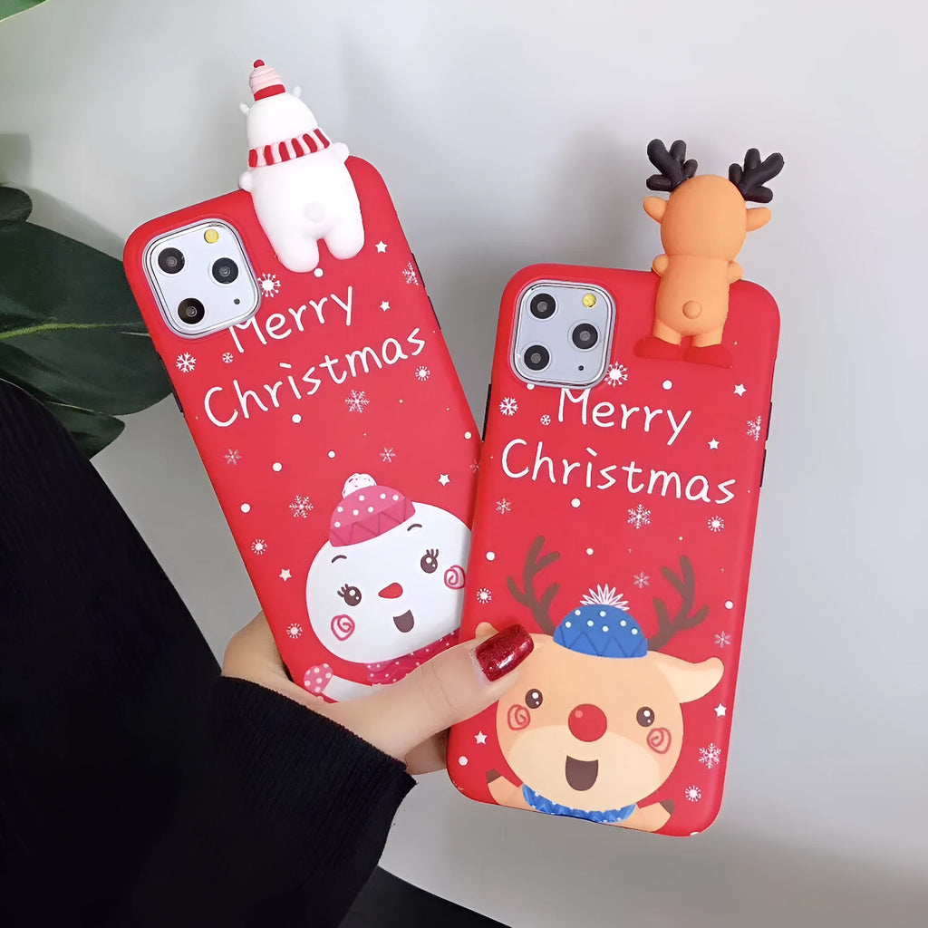 Christmas silicone iPhone case back cover in festive colours for multiple iPhone models