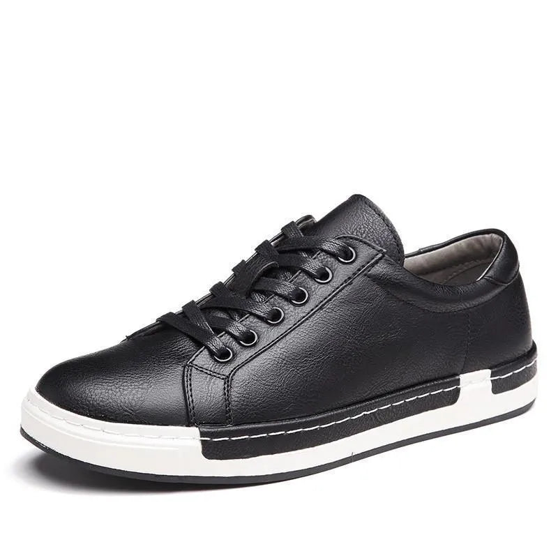 Handmade men casual shoes with rubber sole and front tie lace up in brown colour on display