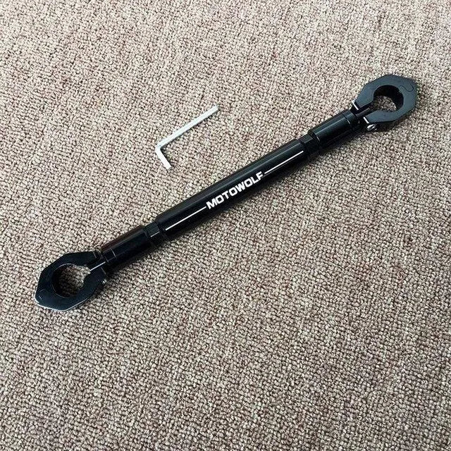 Aluminium alloy motorcycle handlebar crossbar in silver colour for steering stabilisation