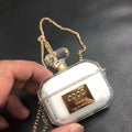 White soft silicone perfume bottle design case for Apple AirPods Pro and AirPods 3 charging box.