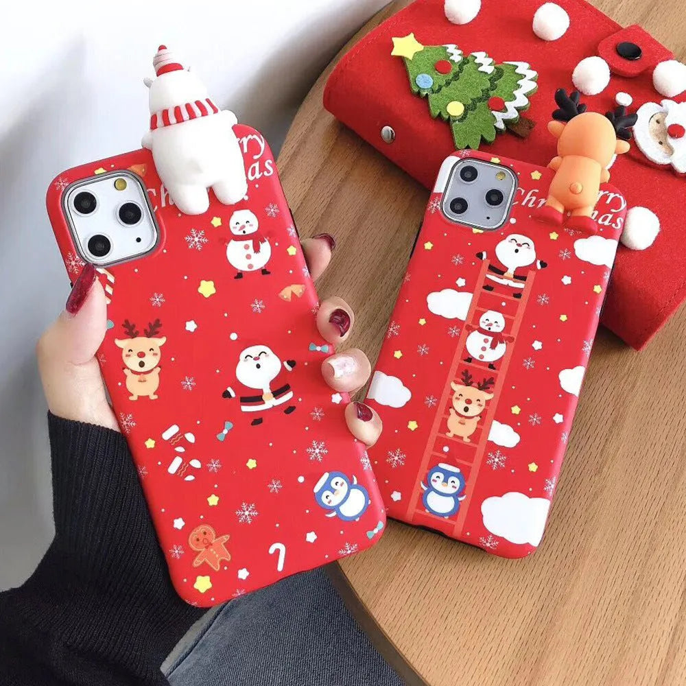Christmas silicone iPhone case back cover in festive colours for multiple iPhone models