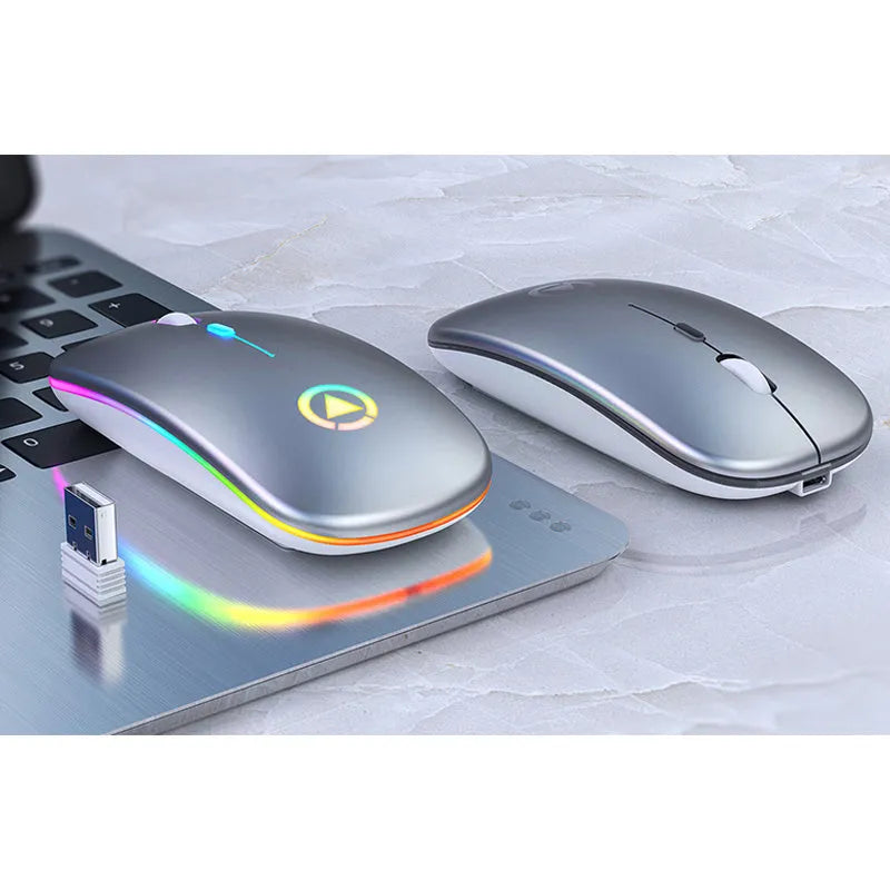 A2 wireless charging bluetooth mouse in matte black with scroll wheel and buttons