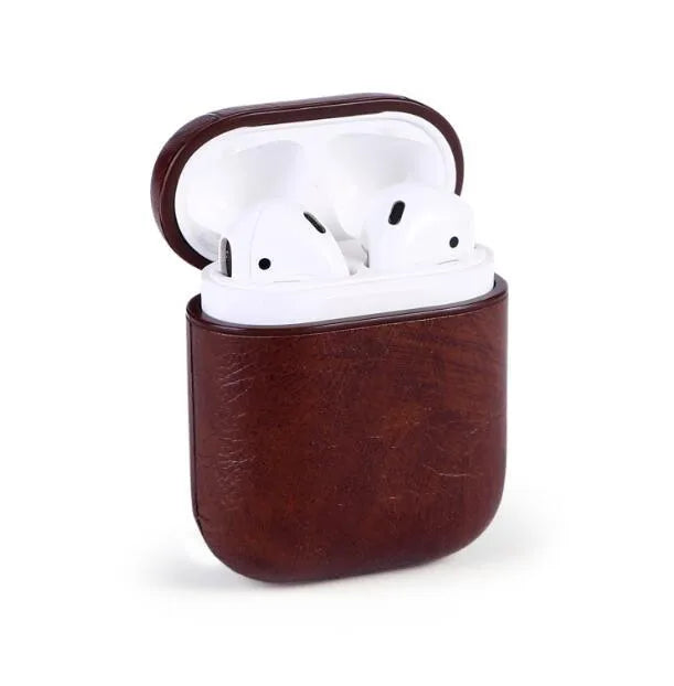 Genuine leather case for Apple AirPods charging case in black, brown, light brown and red colours