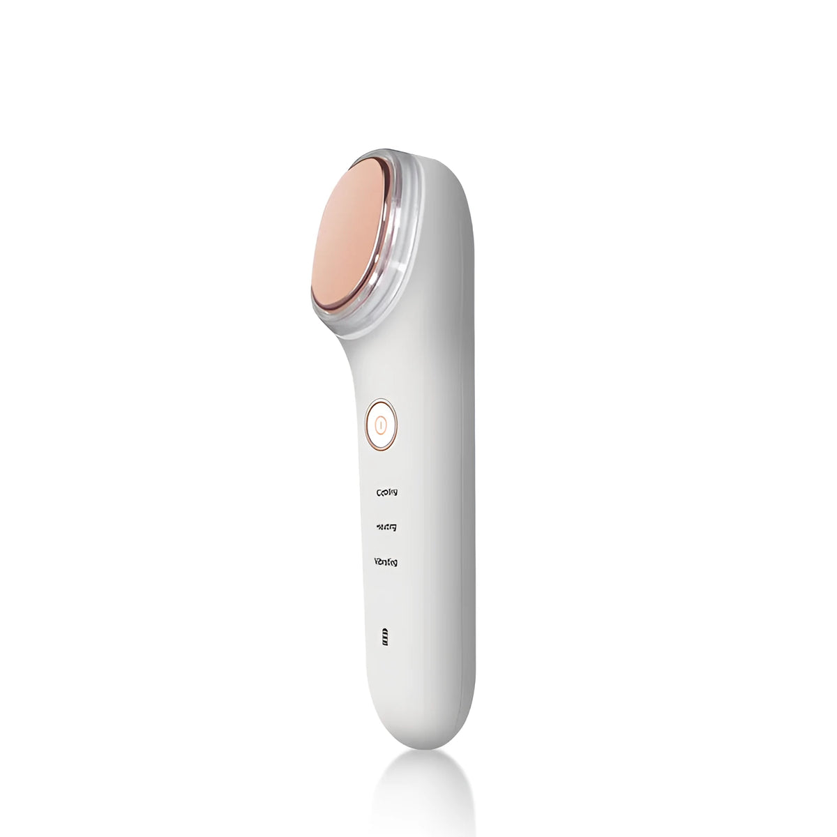 White ion beauty equipment with USB recharge cable, PC ABS body, five skincare functions