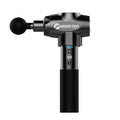 Black and white muscle massage gun with adjustable speed settings for deep tissue relief.