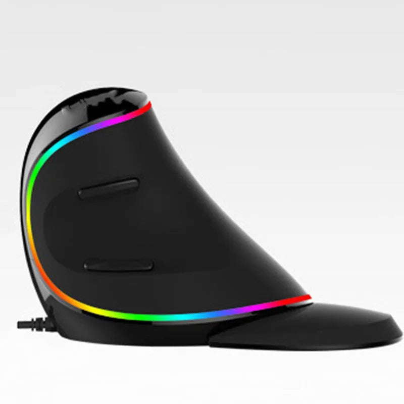 Vertical snail-shaped ergonomic computer mouse with RGB lighting in three style options