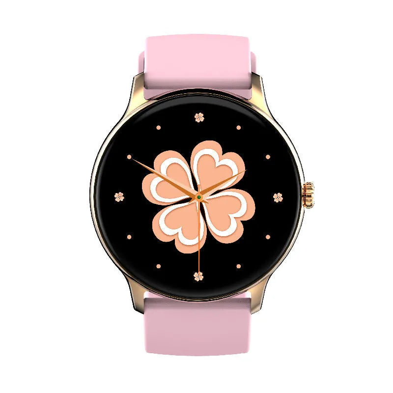 Smart sports watch with blood pressure monitoring on silicone wristband showing touchscreen display