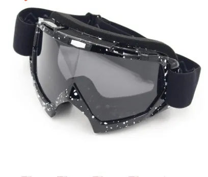Adult anti-twist anti-fall sports goggles with TPU full frame in bright black transparent film, model MT003