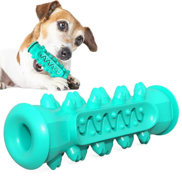 Pet chew-resistant teeth cleaning stick in TPR and nylon with molar bumps and zigzag groove