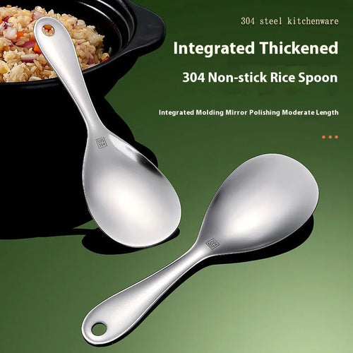 304 stainless steel meal spoon with simple solid colour design for adult household use