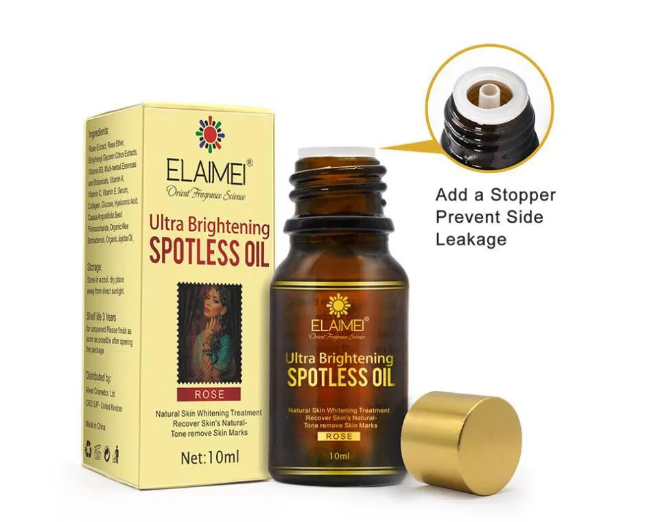 Ultra Brightening Spotless Oil 10ml bottle with rose and citrus extracts for brightening