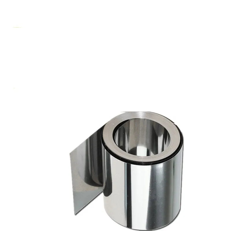 Roll of 304 stainless steel strip with leather finish for automotive detailing and trim.