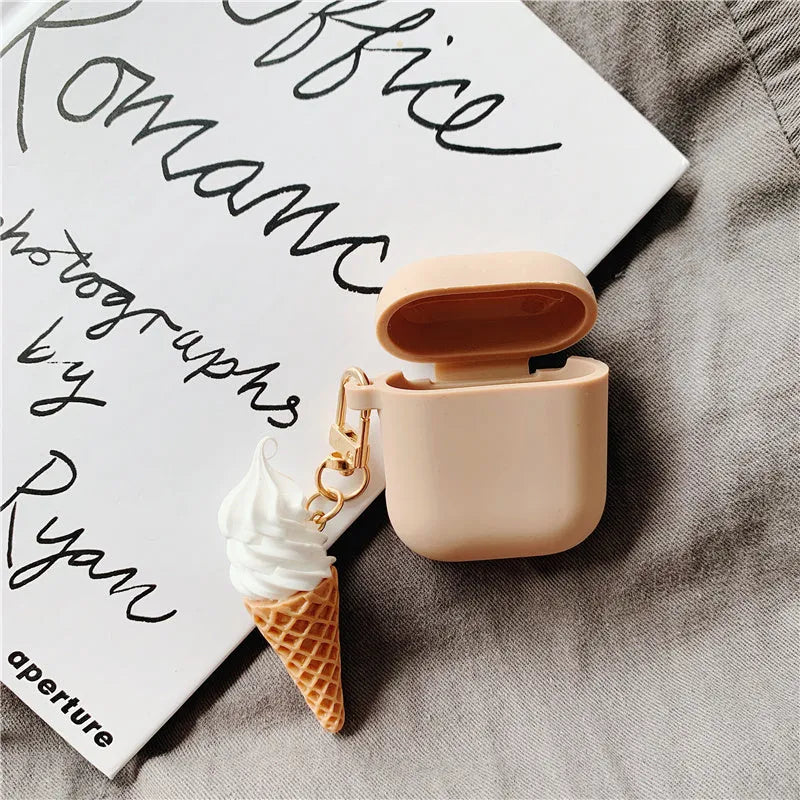 Cylinder Ice Cream brand silicone protector case for Apple AirPods 2 wireless earbuds.