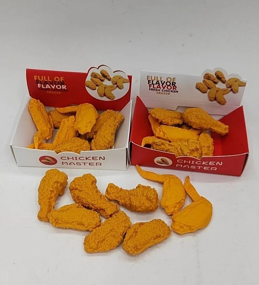 Creative simulation chicken wing drumstick eraser in roast wing colour, 4cm TPR student school supply