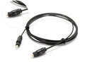 OD2.2 digital optical Toslink audio cable with black PVC sheath and clear connectors.