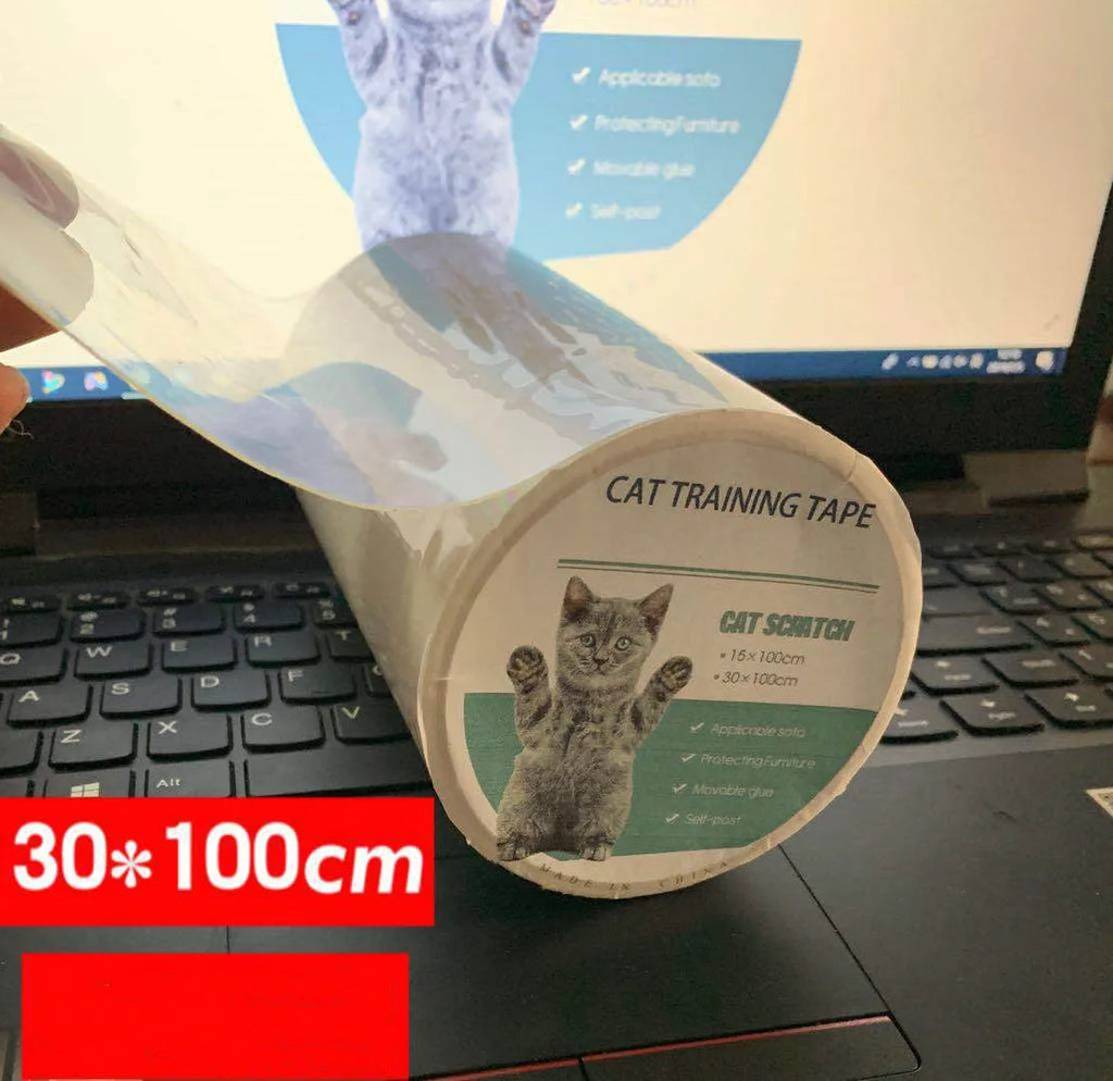 Transparent PVC bucket cat scratch sticker roll in 15x100cm and 30x100cm sizes for wall protection