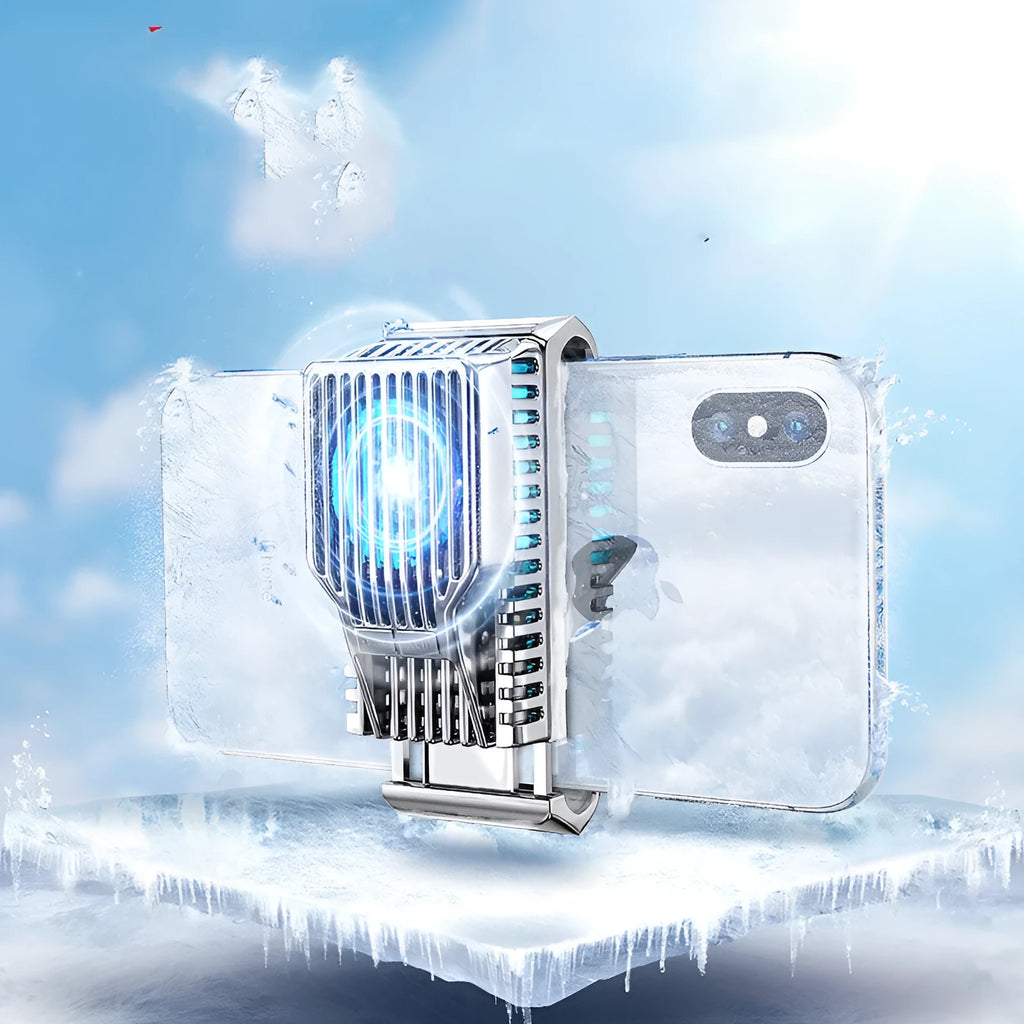 Black phone radiator cooling fan with clip and USB cable for 4 to 7 inch smartphones
