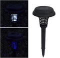 Black solar insect killing mosquito lawn lamp with UV purple light and white LED for garden pest control