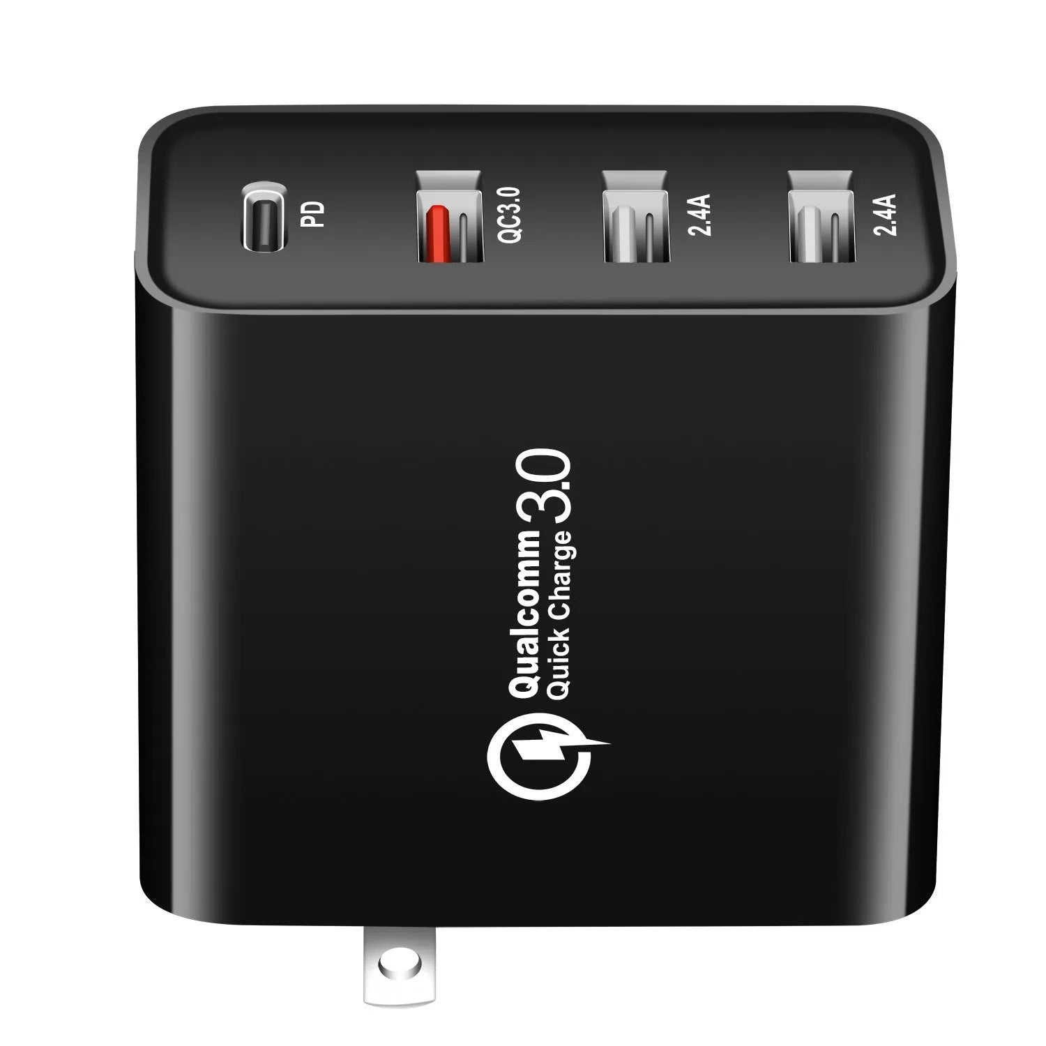 48W four port Type-C mobile phone charger with indicator light available in black or white