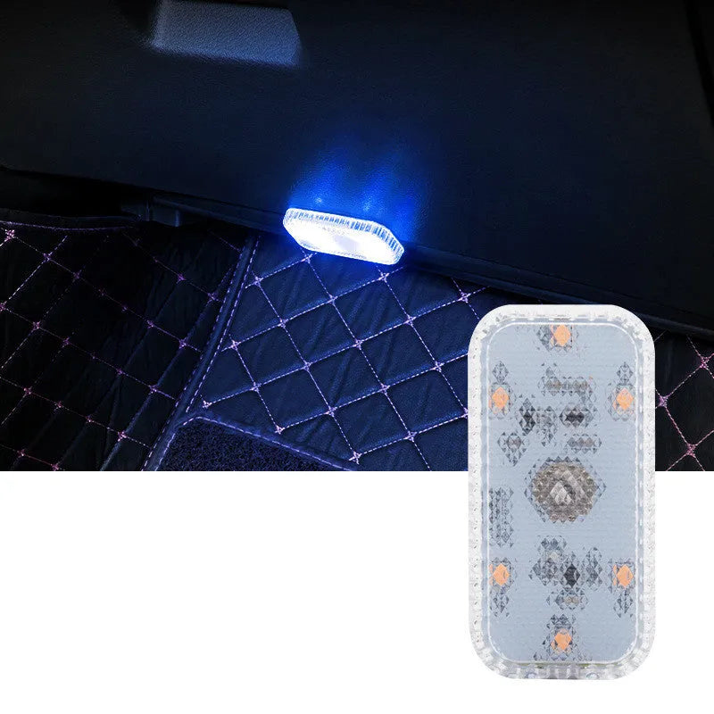 Monochrome Touch Light rechargeable LED touch control light in blue with USB cable
