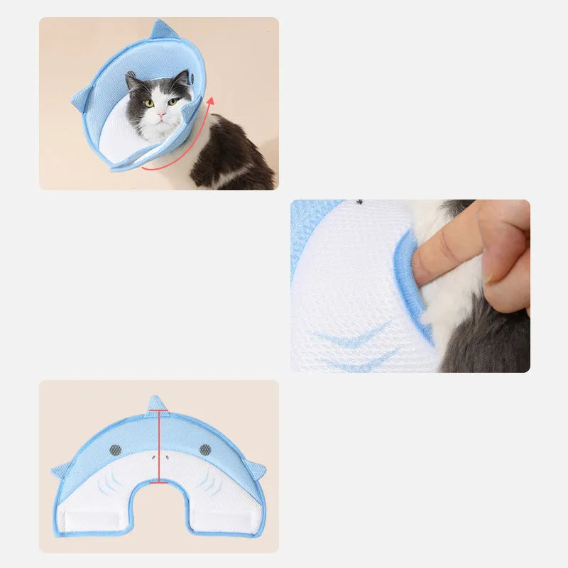 Black soft dog cone for surgery with gentle fabric edge