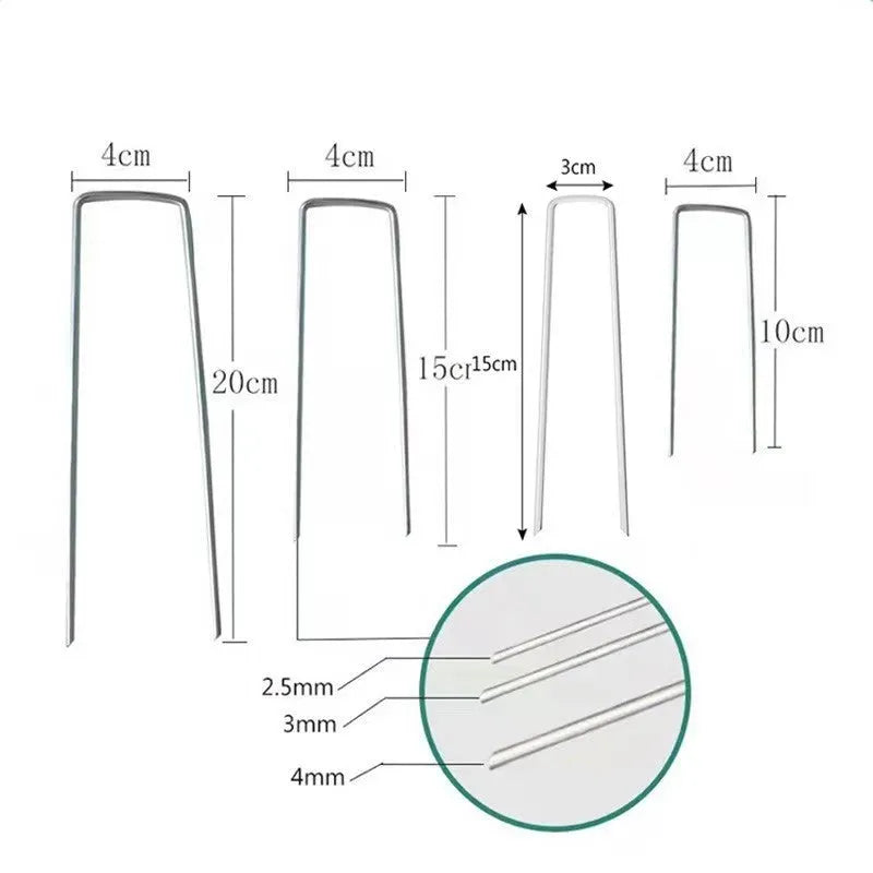 Galvanised steel ground nail 4x15cm for fixing lawn and grass cloth in landscaping