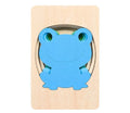 Wooden multi-layer gradient 3D animal puzzle for children aged 4-6, 14.7x9.7x1.6cm, showing a completed animal shape