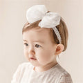 Baby girls cute bow-knot headband with lace floral design elastic non-toxic 8-22 inches