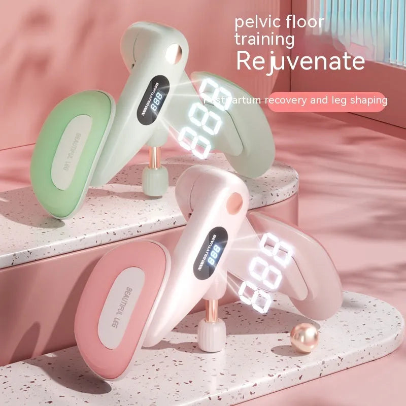 Pelvic floor muscle training device with digital counter in grey colour