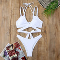 Women's solid colour strap bikini swimsuit in five colour options