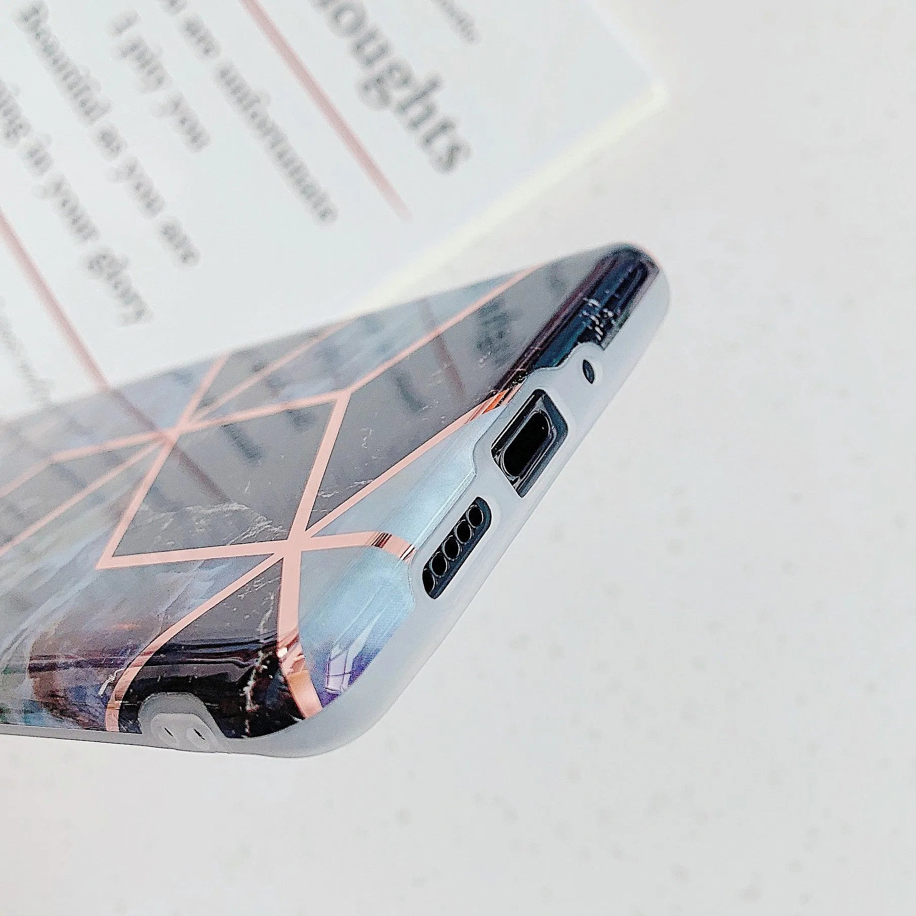 Electroplated marbled TPU mobile phone case in multiple colour options for Huawei and Samsung phones