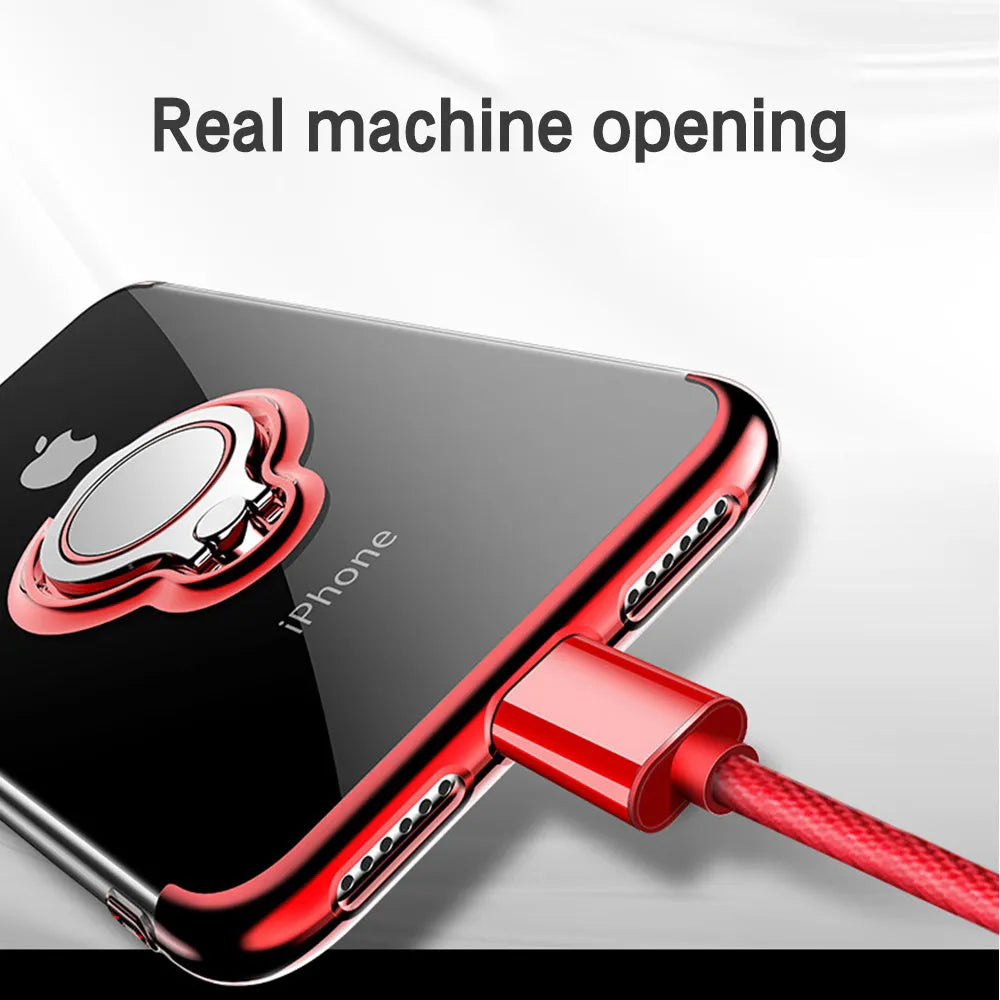 Mobile phone case with magnetic ring compatible with iPhone models in five colours