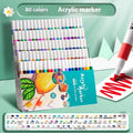 True Colour acrylic marker pen set in multicolour assortment with plastic nibs for student painting