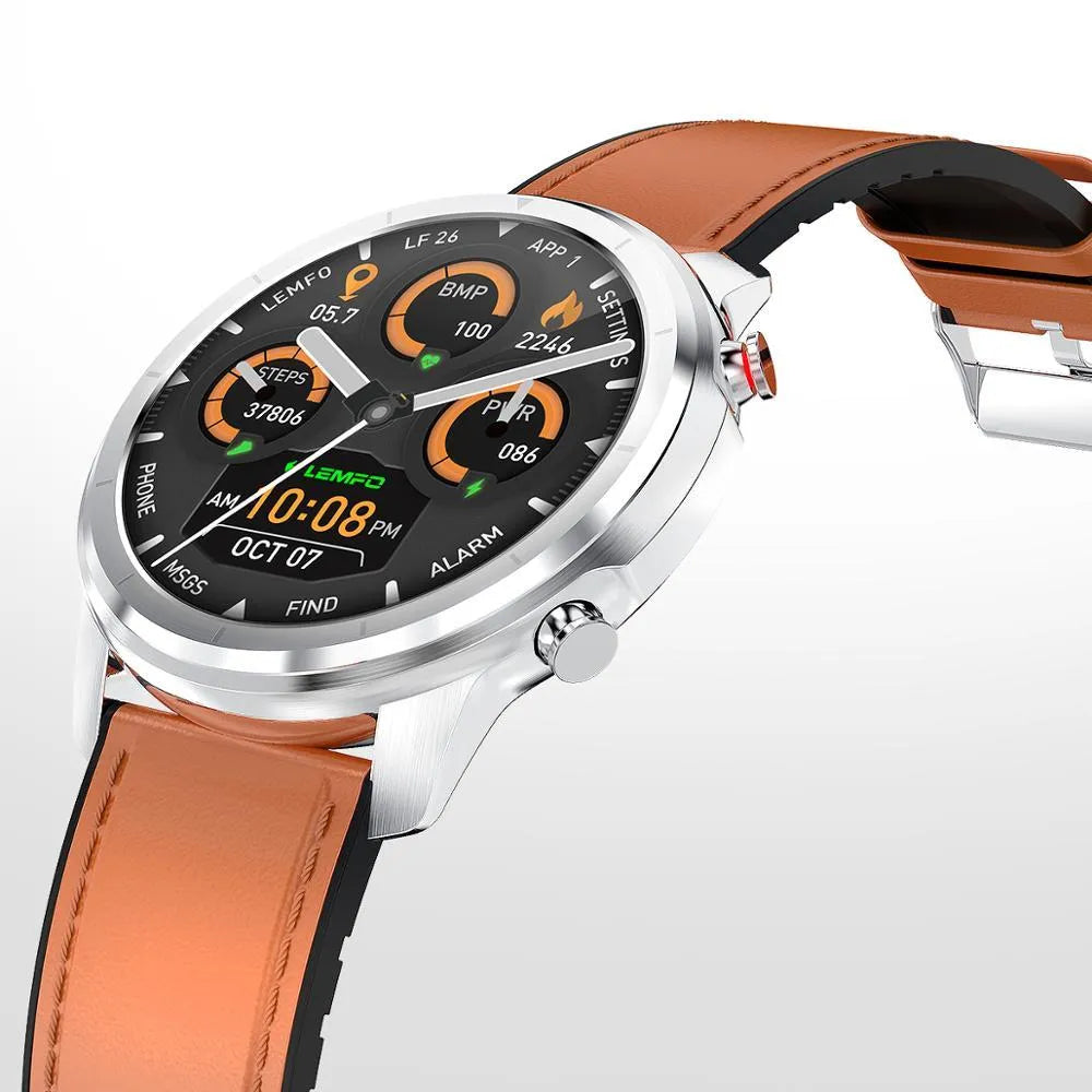 LEMFO LF26 smart bracelet with 1.3-inch screen showing multiple colour options