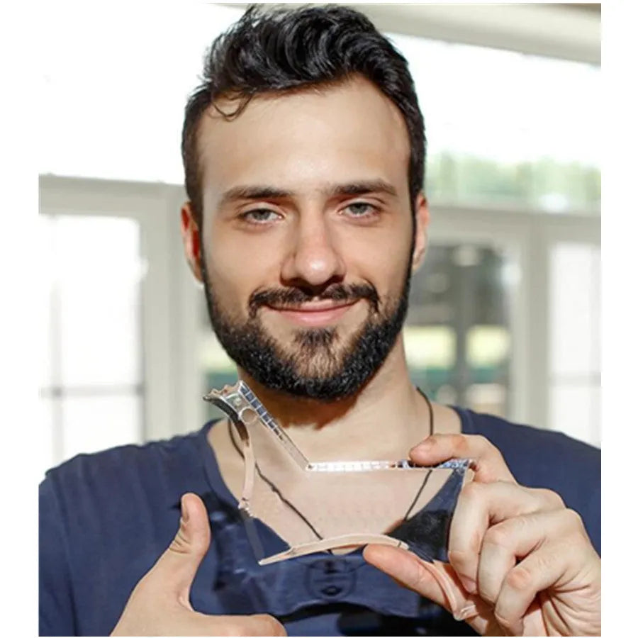 Beard styling comb ABS plastic shaping tool 20.5x10.5cm black transparent