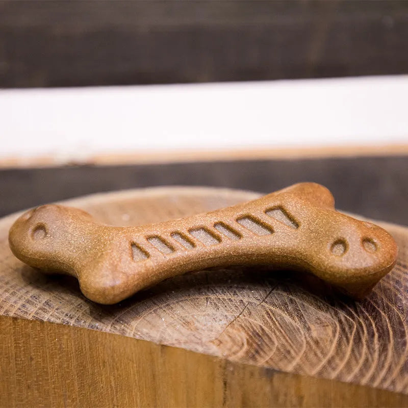 Dog chew toys in chicken leg bone, Z-shaped bone, double bone, triangle bone, and toothbrush bone shapes made from wood flour nylon