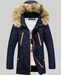 Padded winter hooded zip jacket in nylon fabric, plain style, colour Army Green