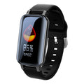 Call Bracelet smart wearable in black, blue, or coffee colour with heart rate sensor.