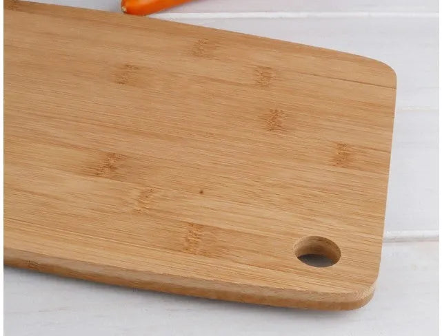 Square Moso bamboo kitchen cutting board 28x17cm with smooth surface