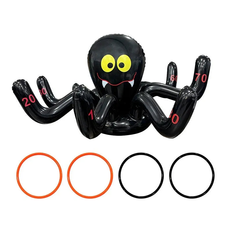 Inflatable PVC Halloween ferrule throwing toy in various colours including octopus, spider, and Santa Claus designs