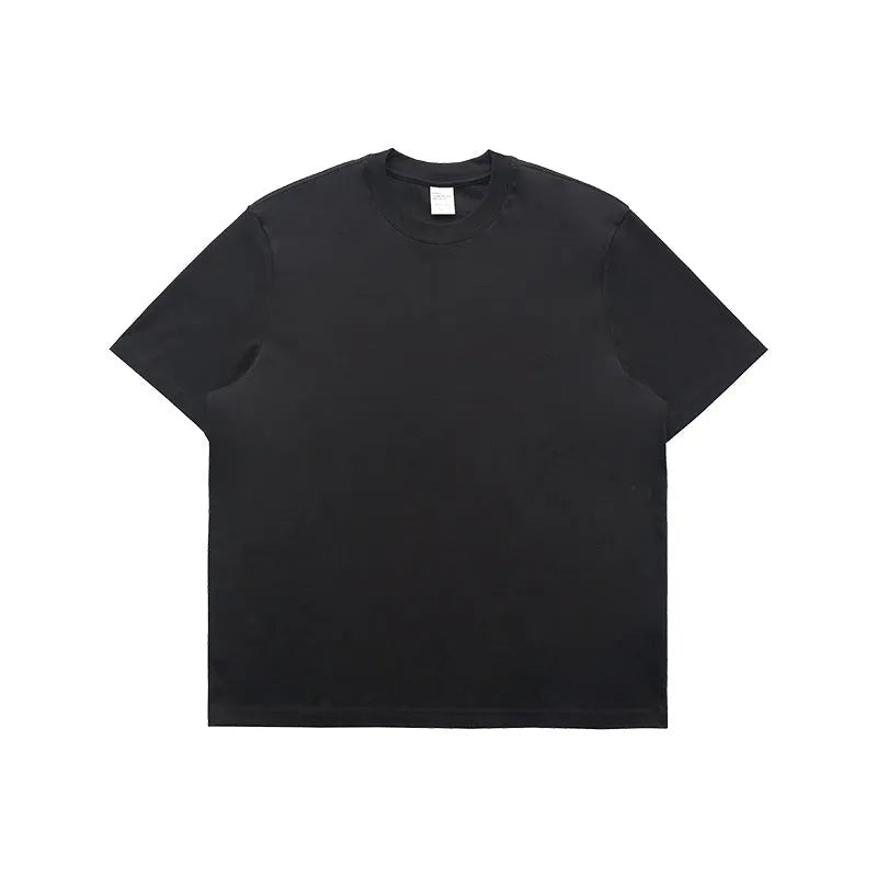Pure cotton solid colour short sleeve T-shirt in black, white, grey and melange grey, sizes S to XL