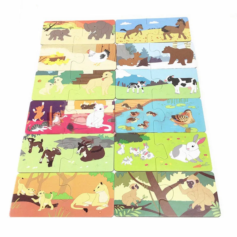 French language learning puzzle toy with 12 matching pairs for children aged 2+